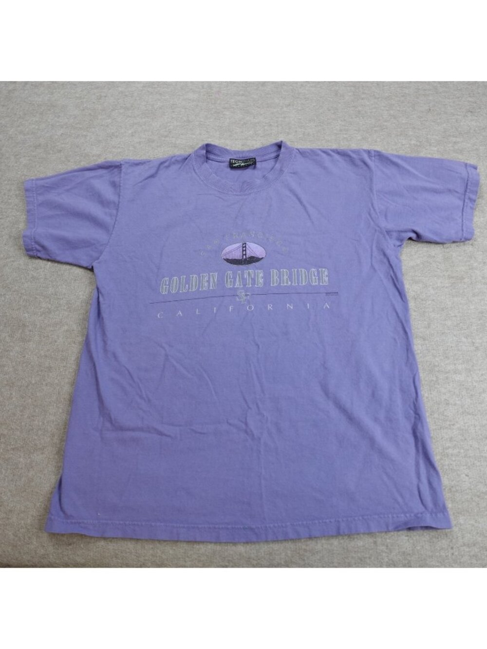 San Francisco Shirt Medium Purple Golden Gate Bridge California Vintage